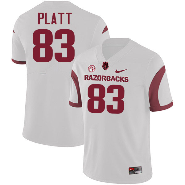 #83 Jaden Platt Arkansas Jersey,Arkansas Razorbacks College Football Jerseys Stitched-Retro White  #83 Jaden Platt Arkansas Jersey,Arkansas Razorbacks College Football Jerseys Stitched-Retro White